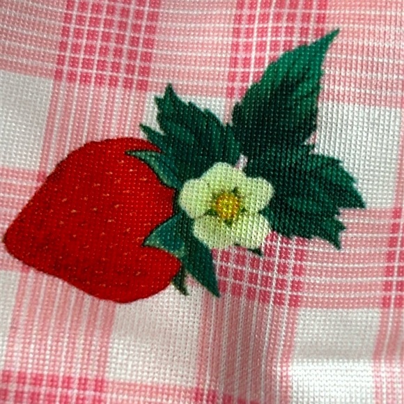 Strawberries Silky Satin‎ Stretchy Smooth High Waist Pink Sateen Thong Panty XXL - Picture 10 of 12